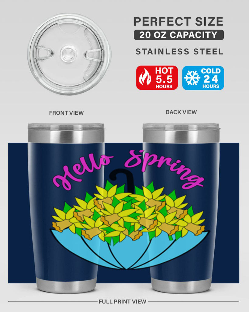 Hello Spring Umbrella Daffodils207#- spring- Tumbler