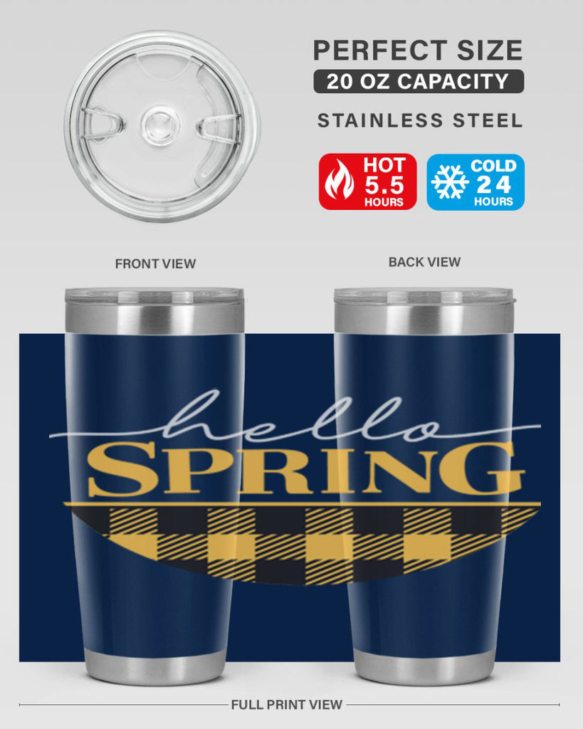 Hello Spring plaid 203#- spring- Tumbler