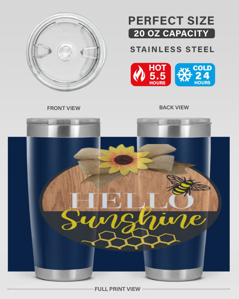 Hello Sunshine and bee Mockup215#- spring- Tumbler
