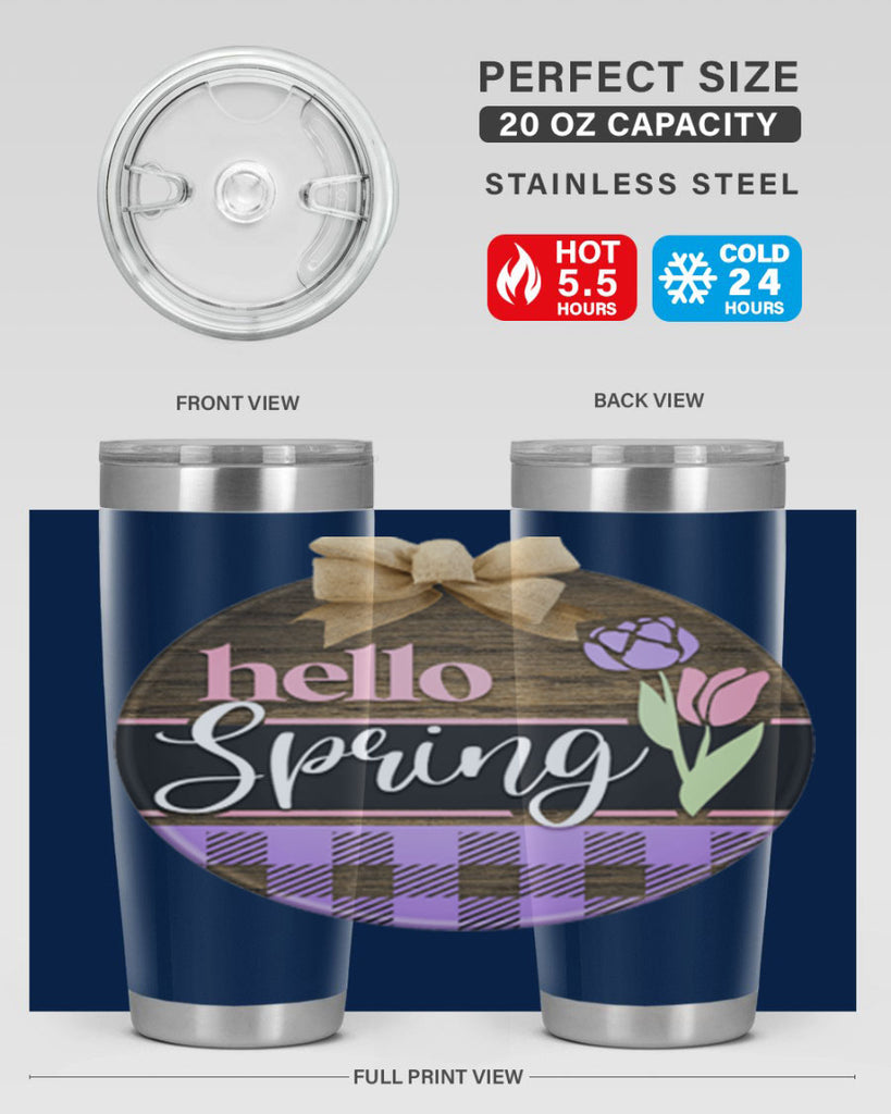 Hello spring plaid Mockup205#- spring- Tumbler