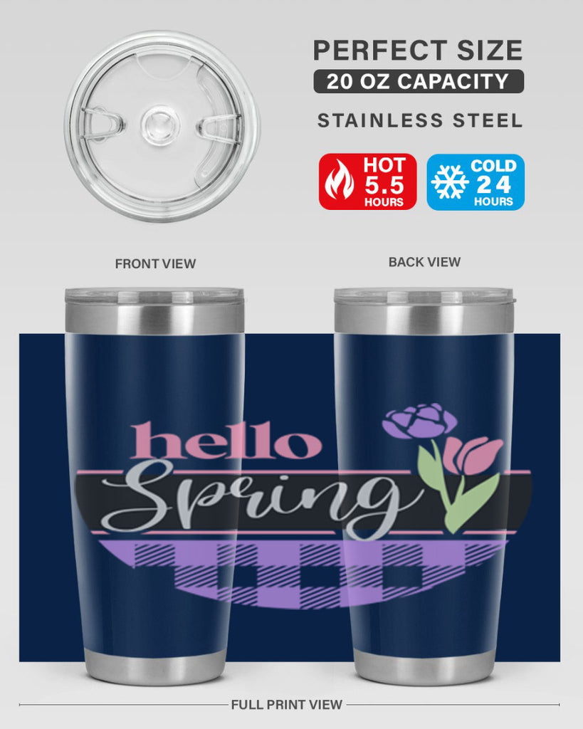 Hello spring plaid206#- spring- Tumbler