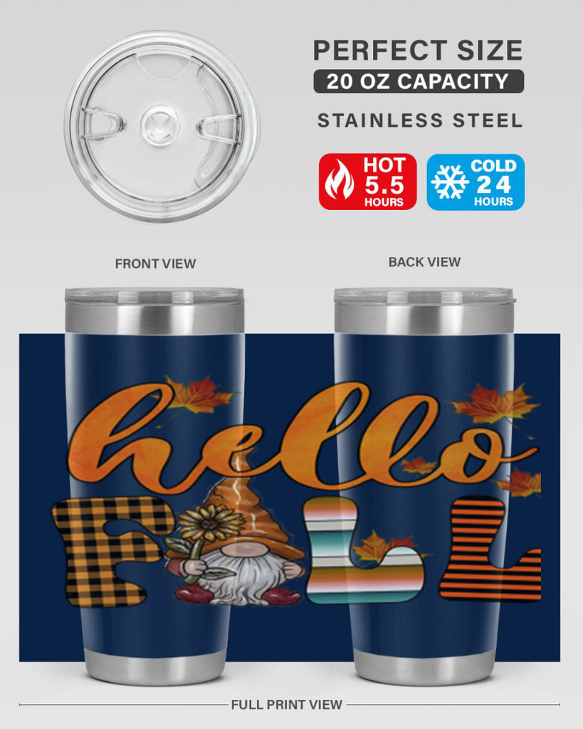 HelloFallVintageGnome 299#- fall- Tumbler