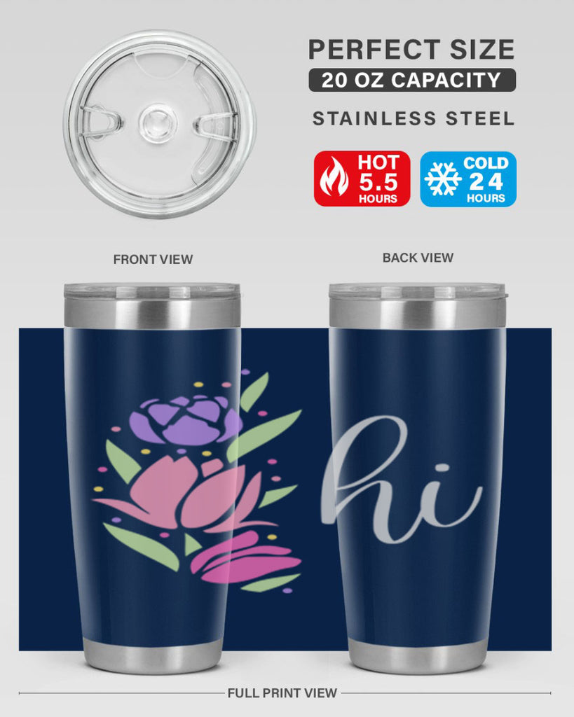 Hi pink flowers238#- spring- Tumbler