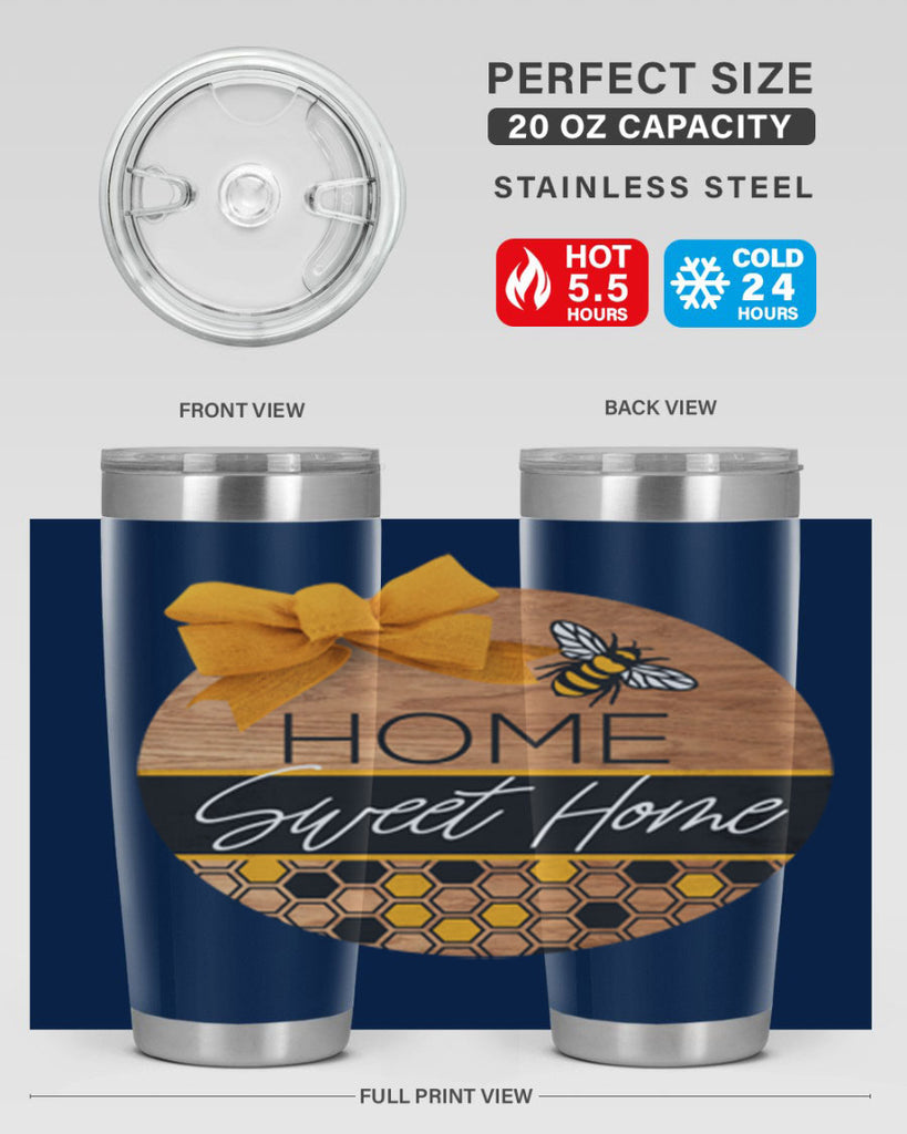 Home Sweet Home Bee and hive pattern Mockup242#- spring- Tumbler