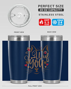 I Wuf You Style 16#- cat- Tumbler