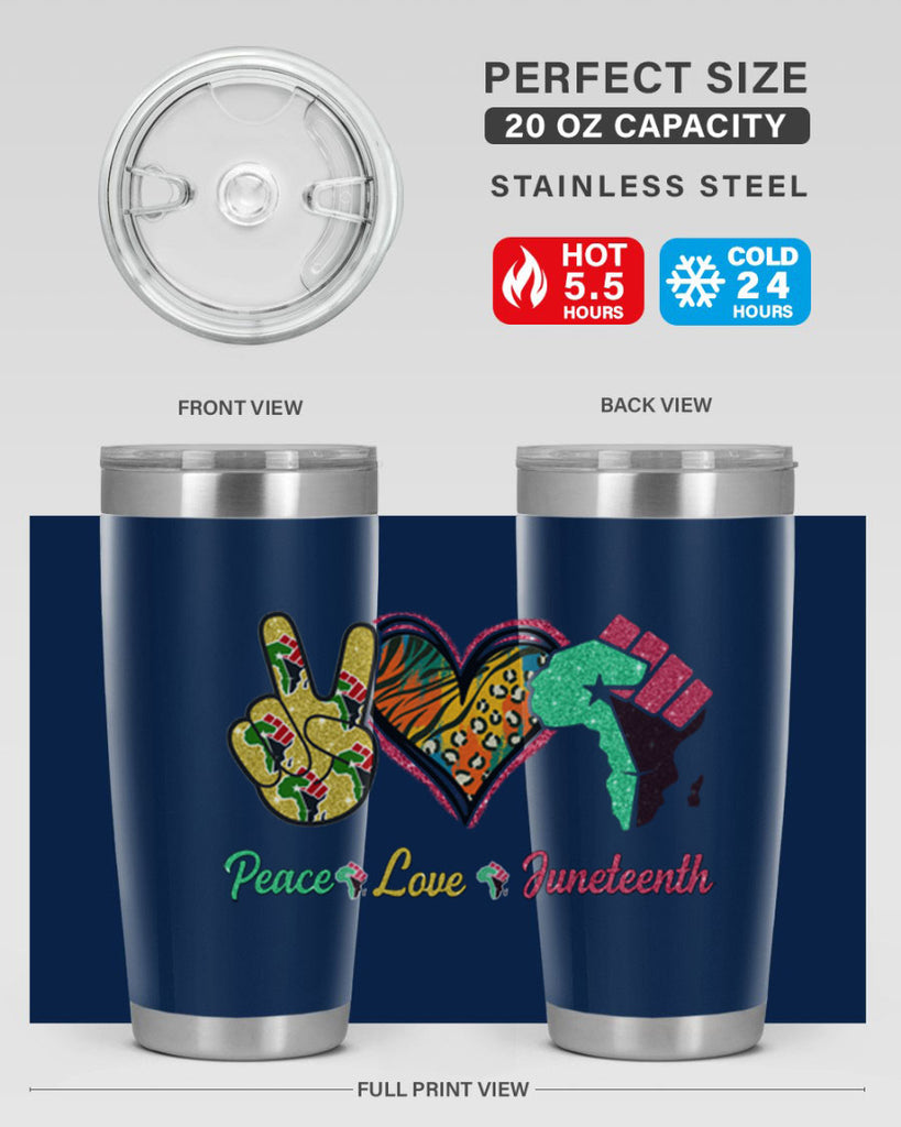 Peace Love Juneteenth Day Fist Png 8#- Juneteenth- tumbler