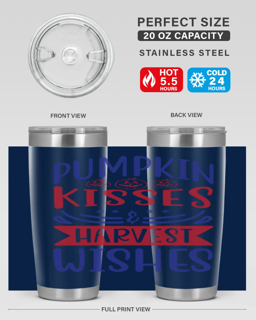 Pumpkin Kisses Harvest Wishes 522#- fall- Tumbler