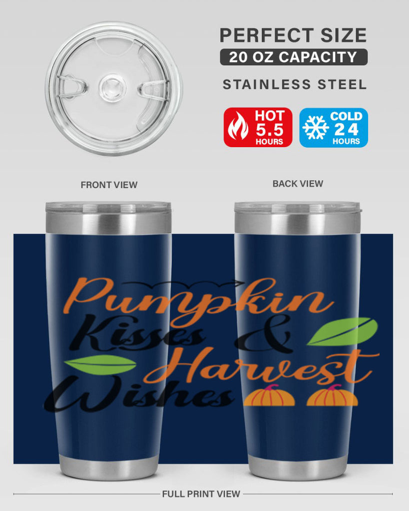 Pumpkin Kisses Harvest Wishes 523#- fall- Tumbler