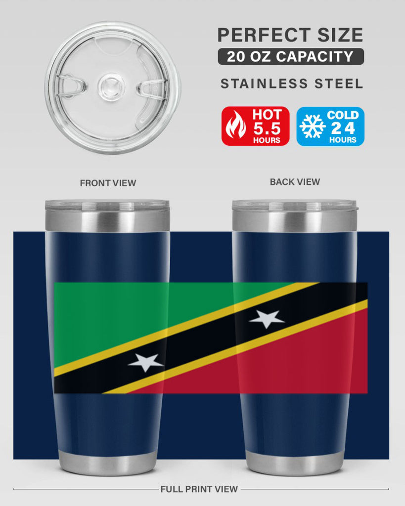 Saint Kitts and Nevis 52#- world flags- Tumbler