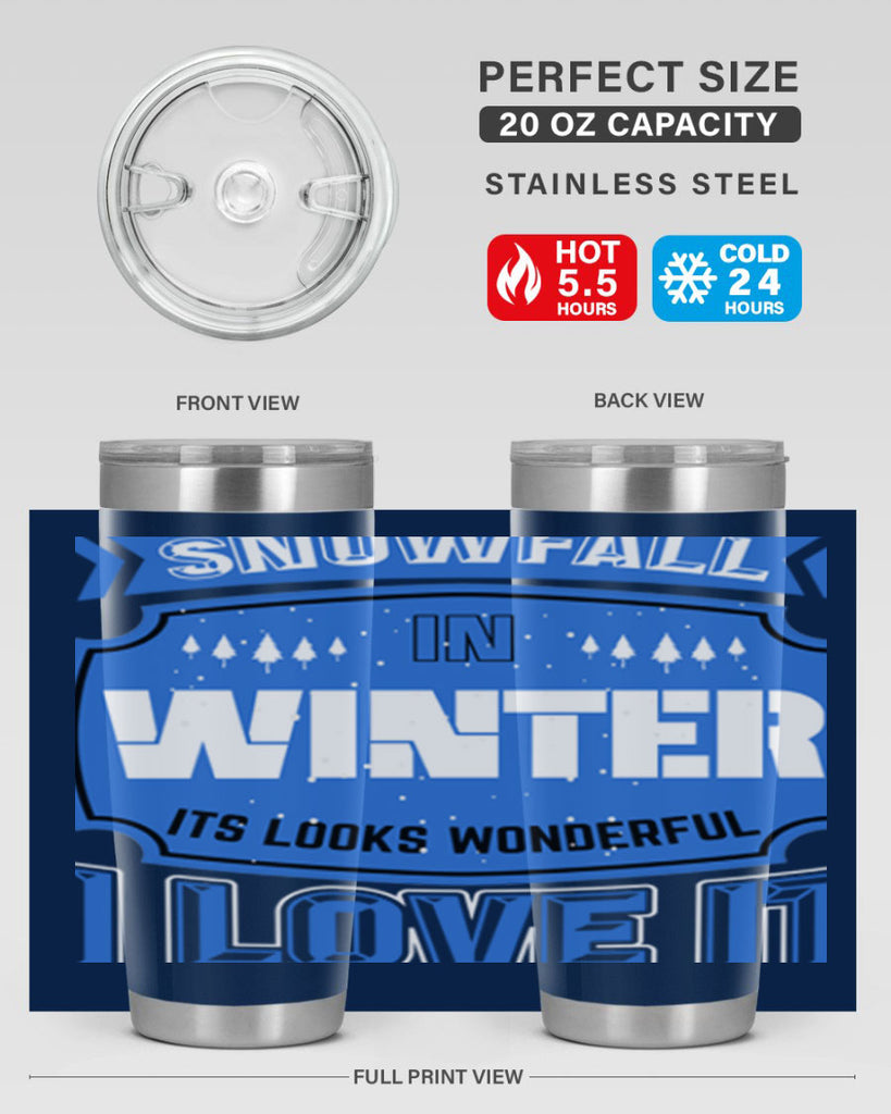 Snowfall in Winter 372#- winter- Tumbler