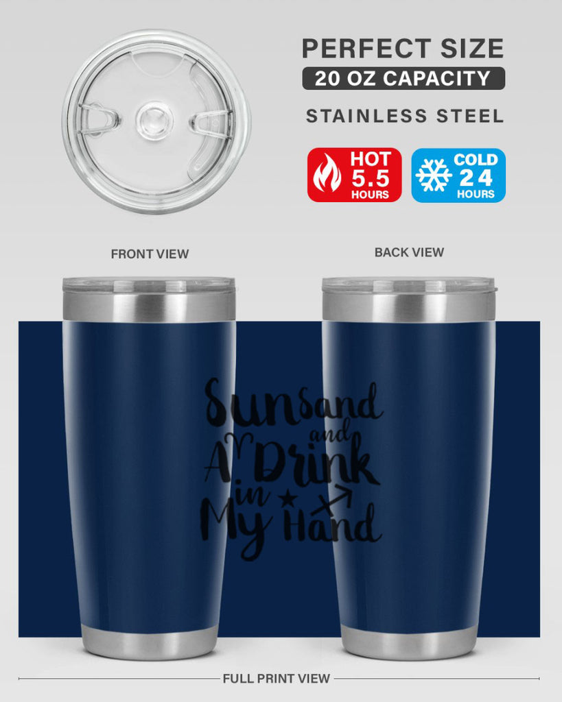 Sun Sand And A Drink In My Hand 480#- zodiac- Tumbler