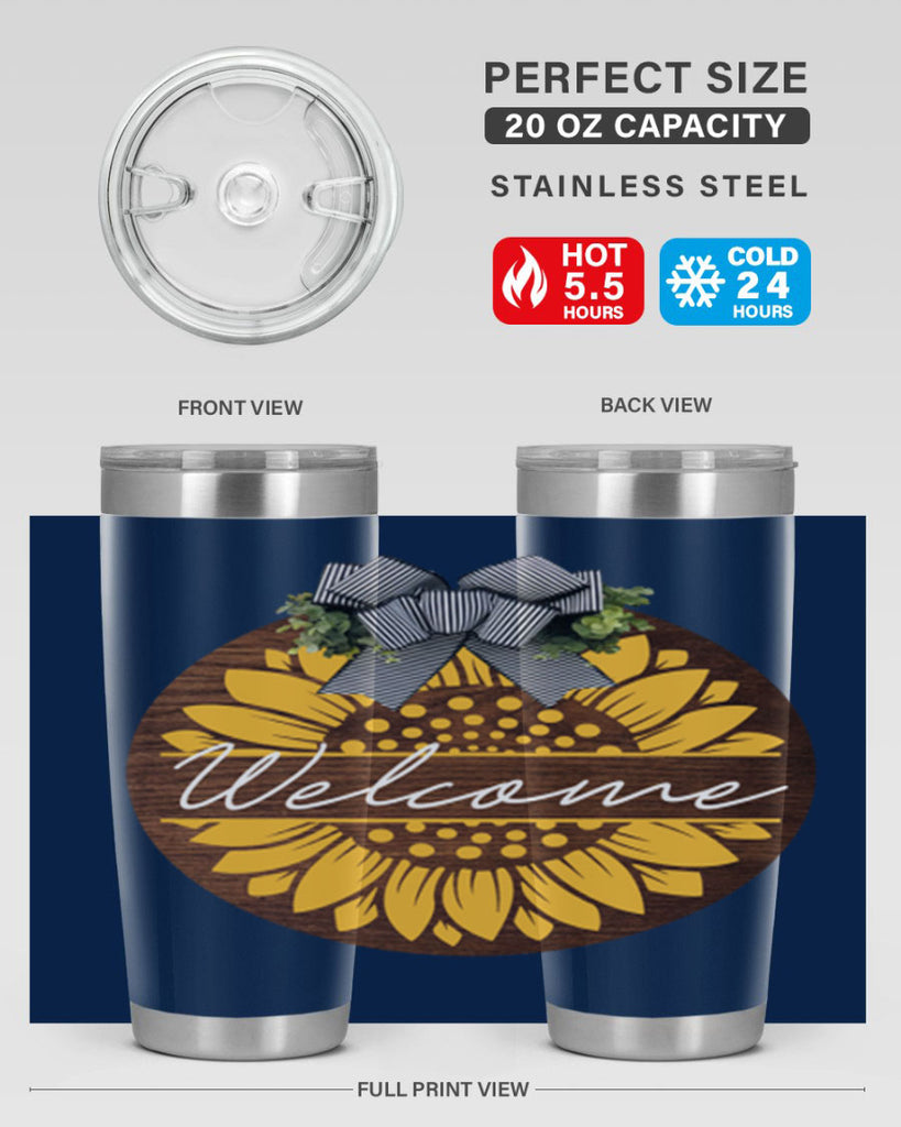 Welcome Sunflower Mockup584#- spring- Tumbler
