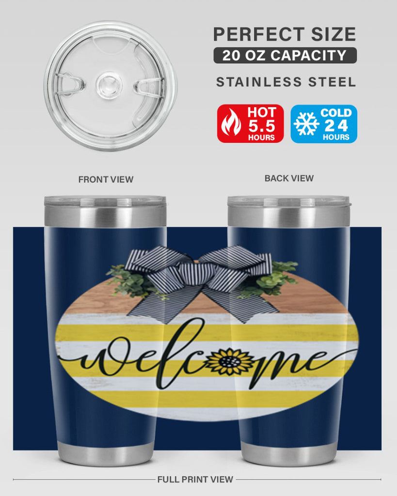 Welcome with sunflower Mockup591#- spring- Tumbler