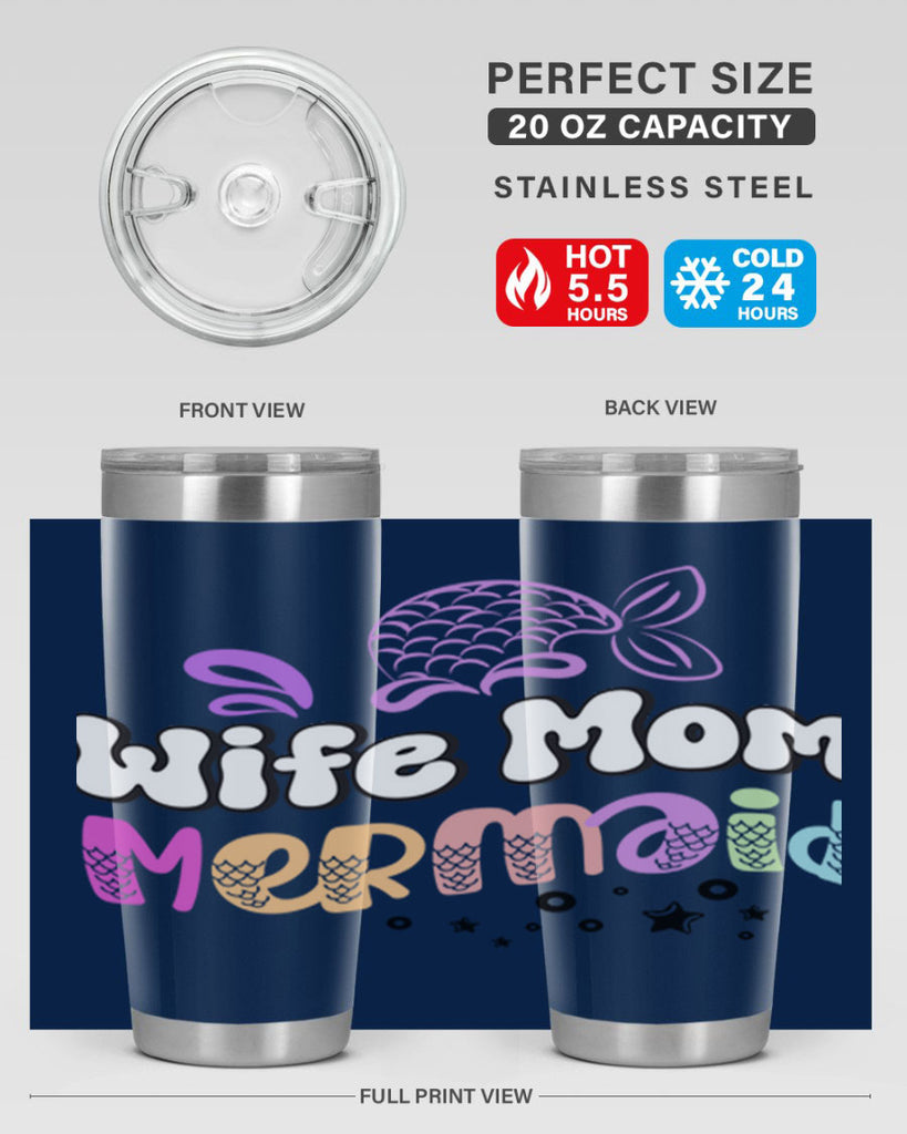 Wife Mom Mermaid 676#- mermaid- Tumbler