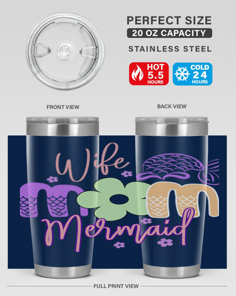 Wife Mom Mermaid 677#- mermaid- Tumbler