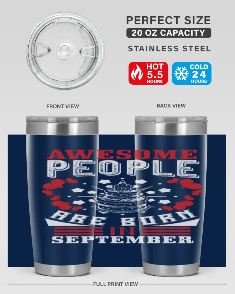 awesome people are born in September Style 39#- birthday- tumbler