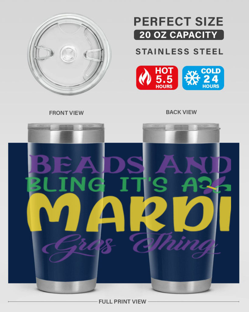 beads and bling its a mardi gras thing 86#- mardi gras- Tumbler