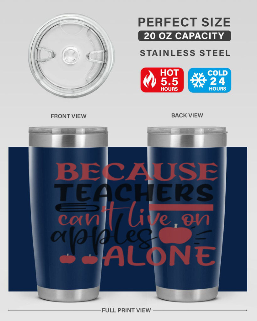 because teachers cant live on apples alone Style 191#- teacher- tumbler