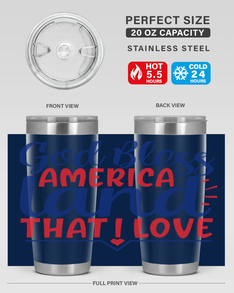 god bless america land that i love Style 54#- Fourt Of July- Tumbler