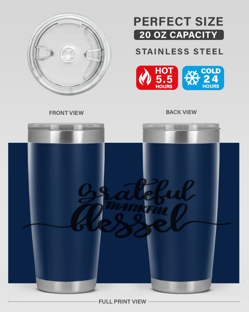 grateful thankful blessed 56#- thanksgiving- Tumbler