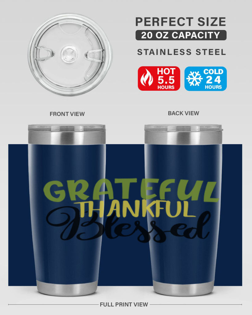 grateful thankful blessed 57#- thanksgiving- Tumbler