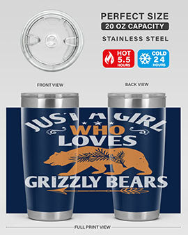 just a girl who loves Grizzly Bears 20#- Bears- Tumbler