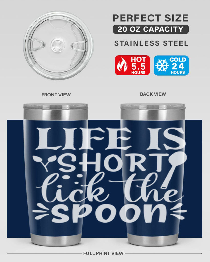 life is short lick the spoon 24#- kitchen- Tumbler