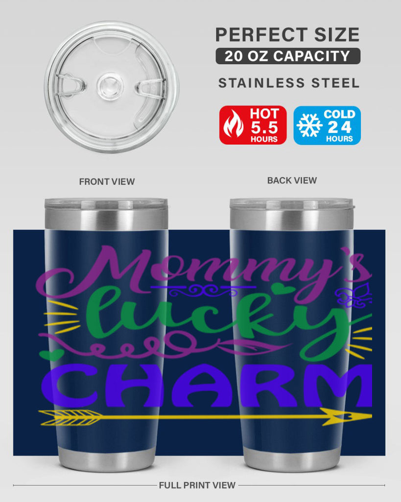 mommys lucky charm 6#- mardi gras- Tumbler