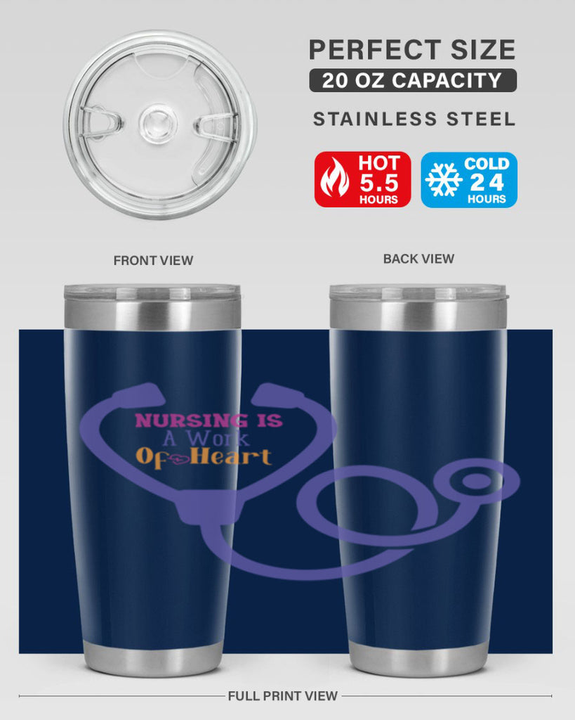 nursing is a work of heart Style Style 68#- nurse- tumbler
