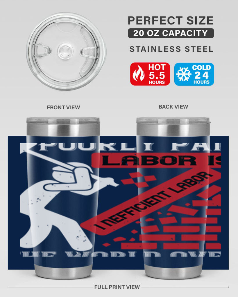 poorly paid labor is inefficient labor the world over 19#- labor day- Tumbler