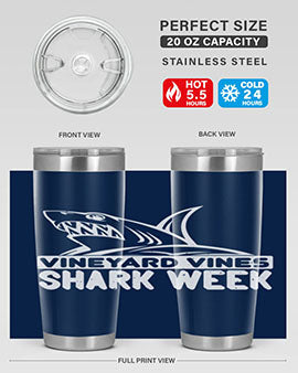 vineyard vines Shark Week Style 8#- shark  fish- Tumbler