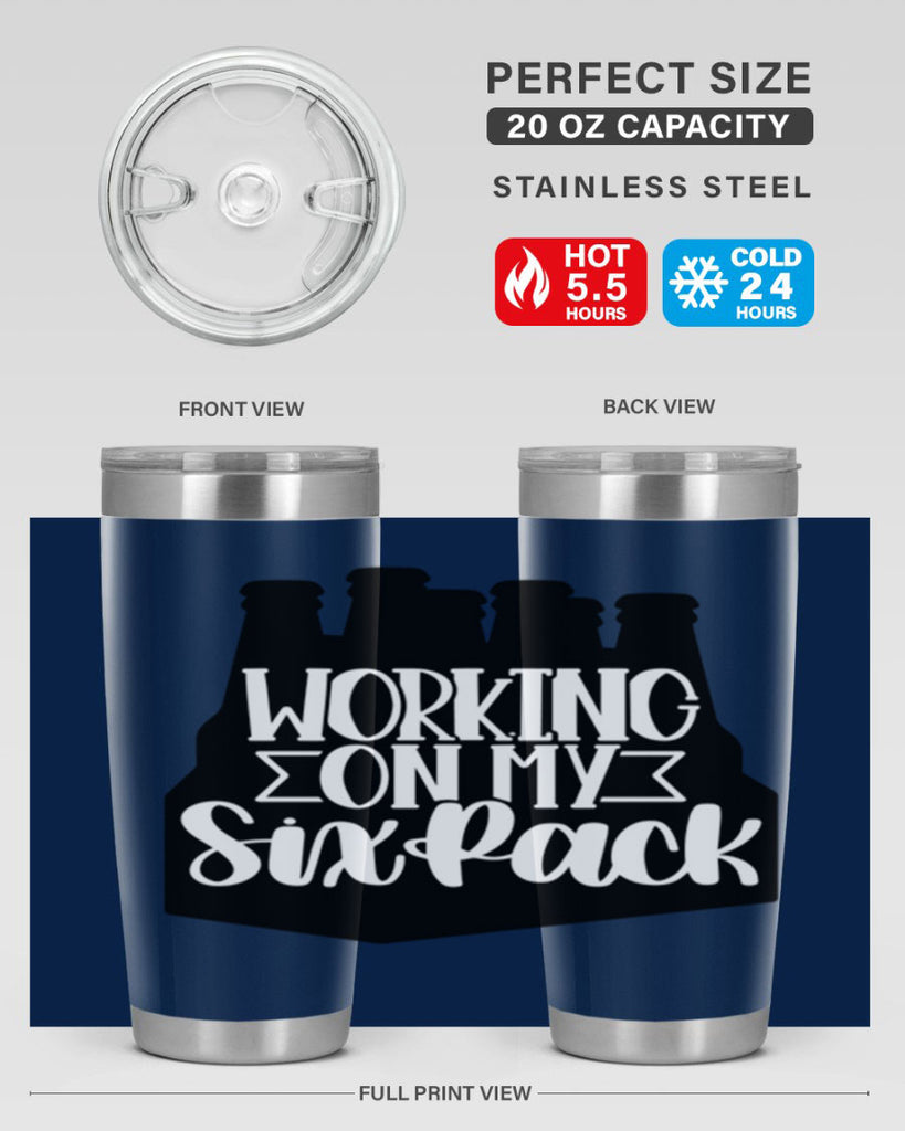 working on my six pack 13#- beer- Tumbler