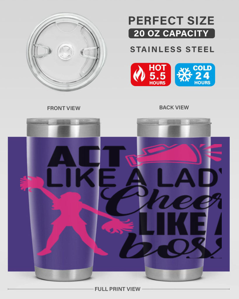 Act like a lady Cheer like a boss 1486#- cheer- Tumbler