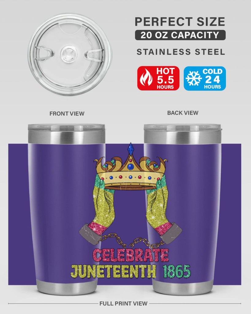 Celebrate Juneteenth 1865 Crown Designs 2#- Juneteenth- tumbler