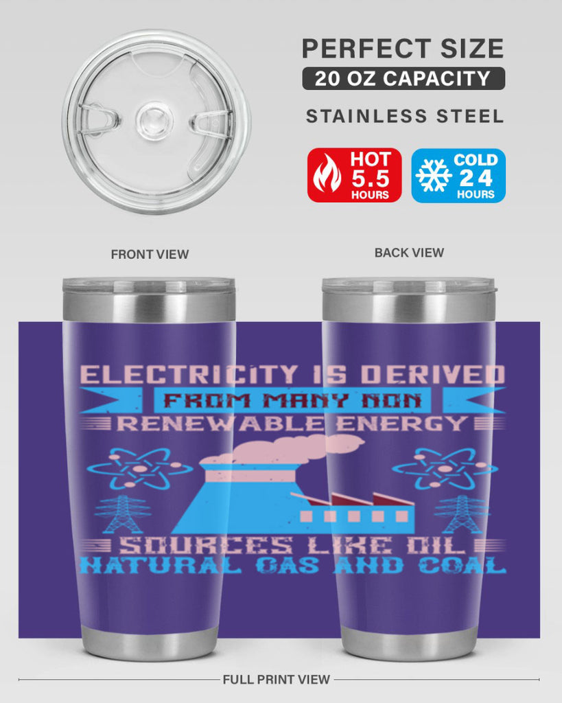 Electricity is derived from many nonrenewable and coal Style 47#- electrician- tumbler