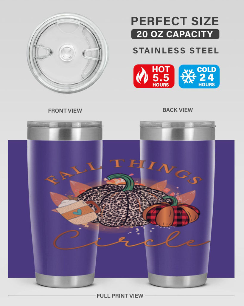 Fall Things Circle 133#- fall- Tumbler