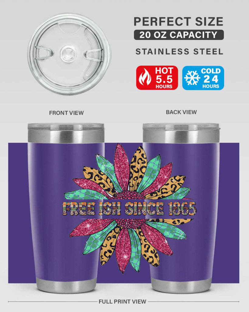 Freeish Since 1865 Sunflower Juneteenth 15#- Juneteenth- tumbler