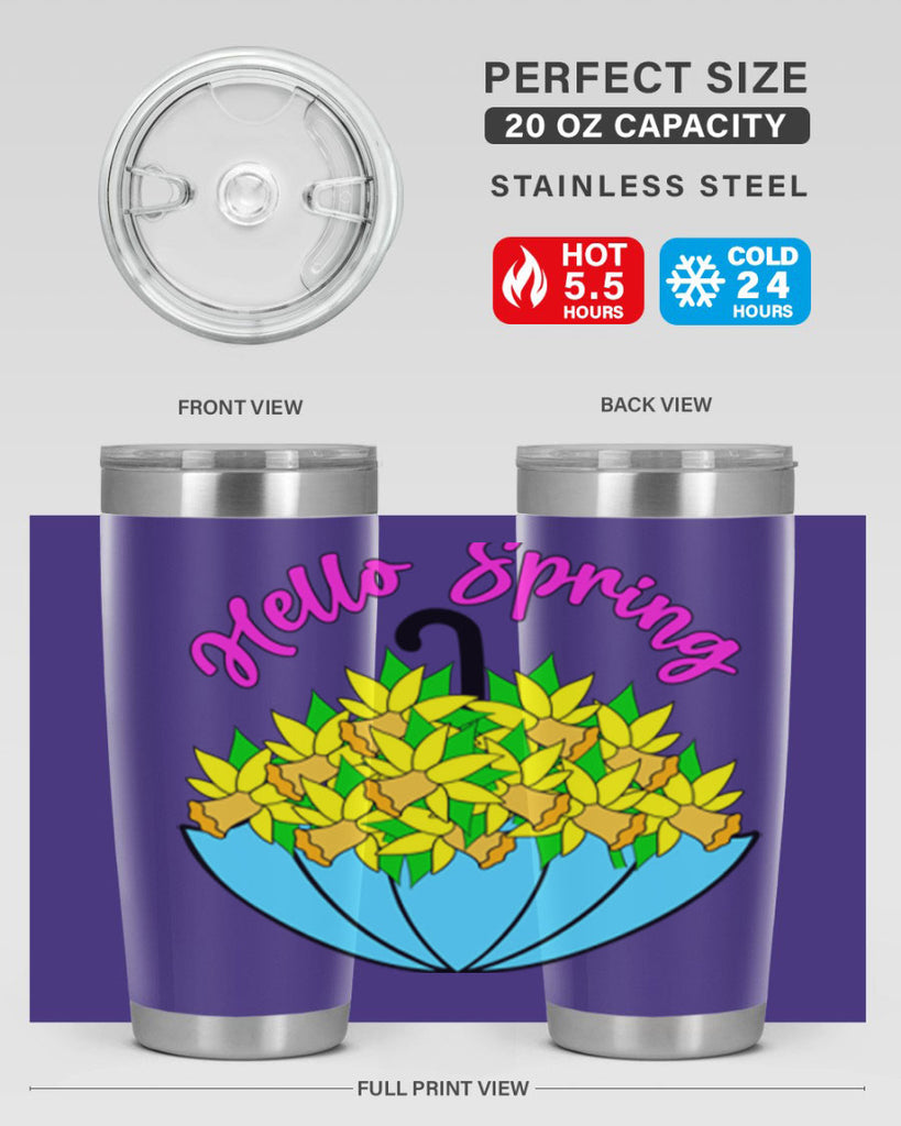 Hello Spring Umbrella Daffodils207#- spring- Tumbler