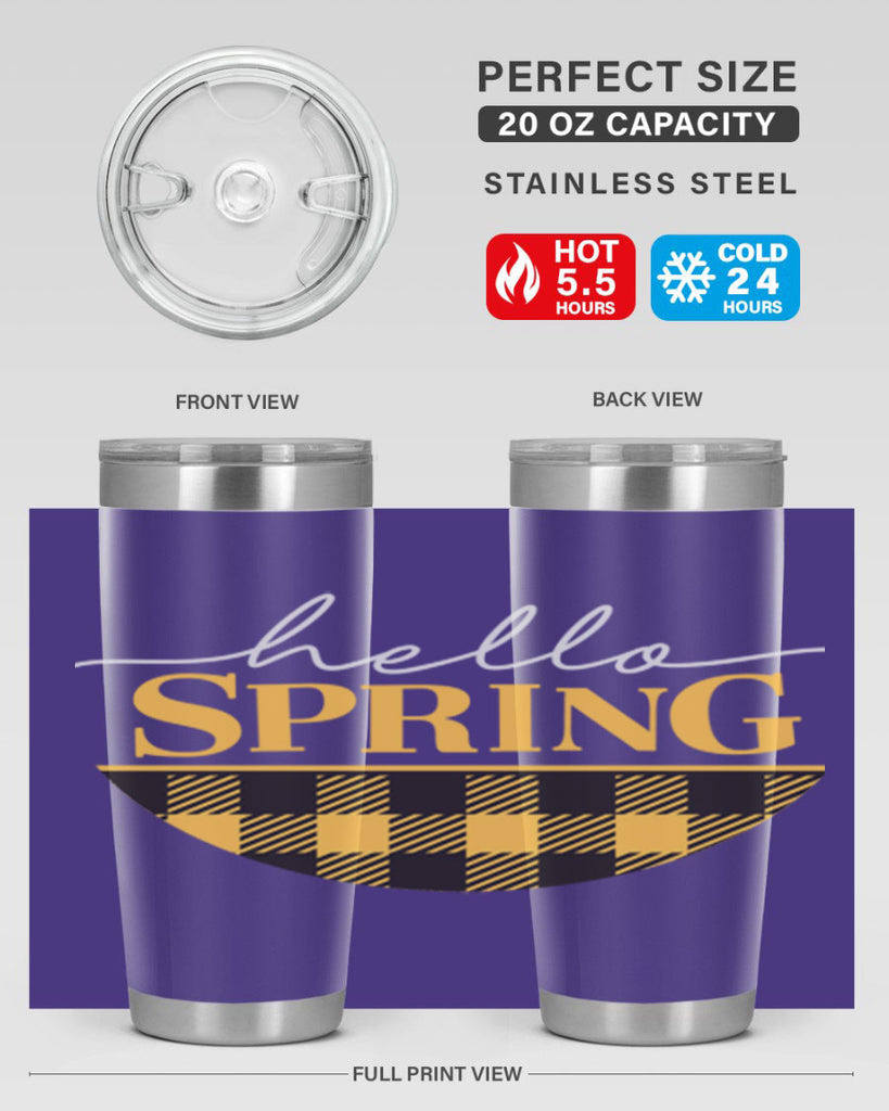 Hello Spring plaid 203#- spring- Tumbler