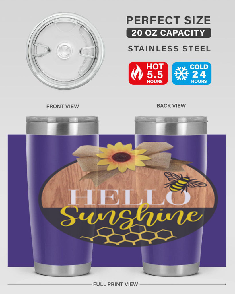 Hello Sunshine and bee Mockup215#- spring- Tumbler