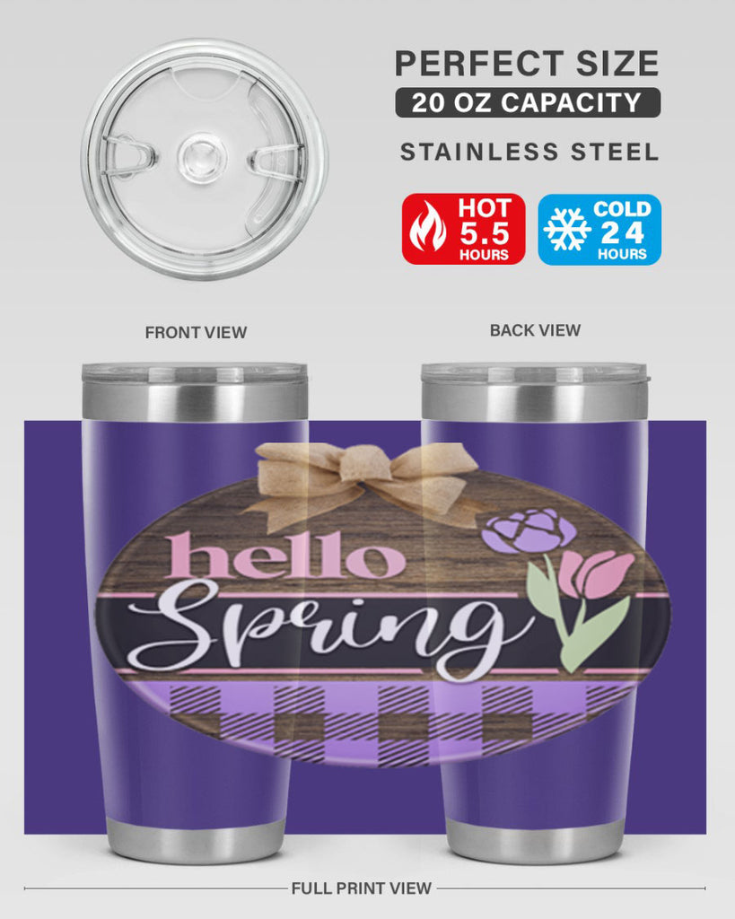 Hello spring plaid Mockup205#- spring- Tumbler