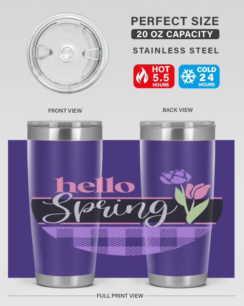 Hello spring plaid206#- spring- Tumbler