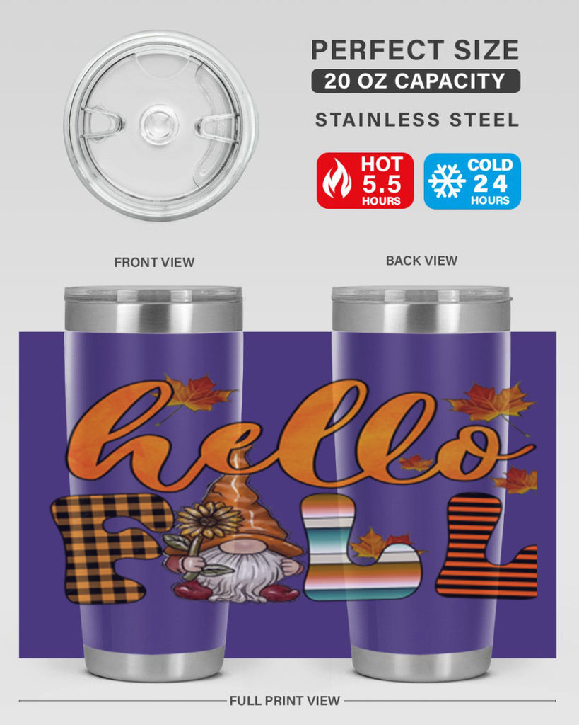 HelloFallVintageGnome 299#- fall- Tumbler