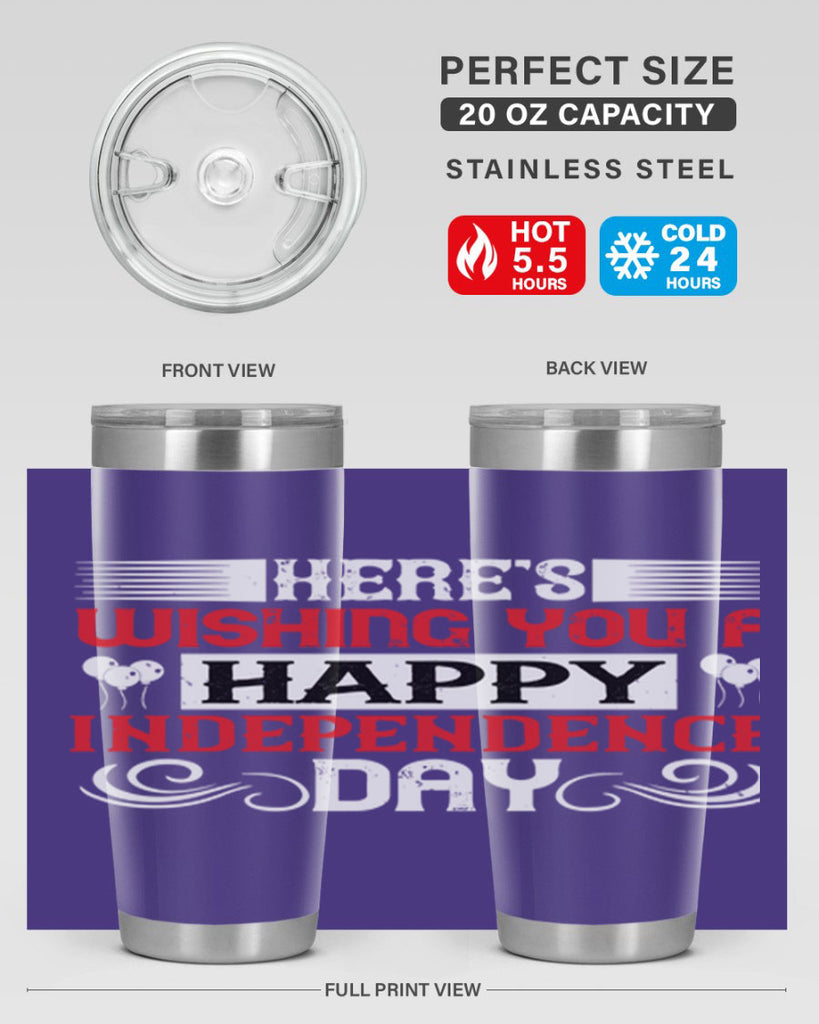 Heres wishing you a happy Independence Day Style 111#- Fourt Of July- Tumbler