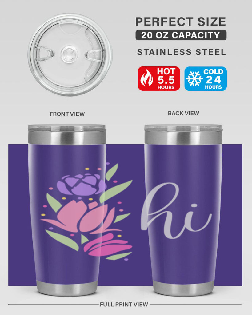 Hi pink flowers238#- spring- Tumbler