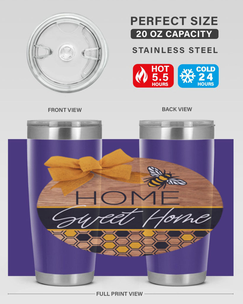 Home Sweet Home Bee and hive pattern Mockup242#- spring- Tumbler