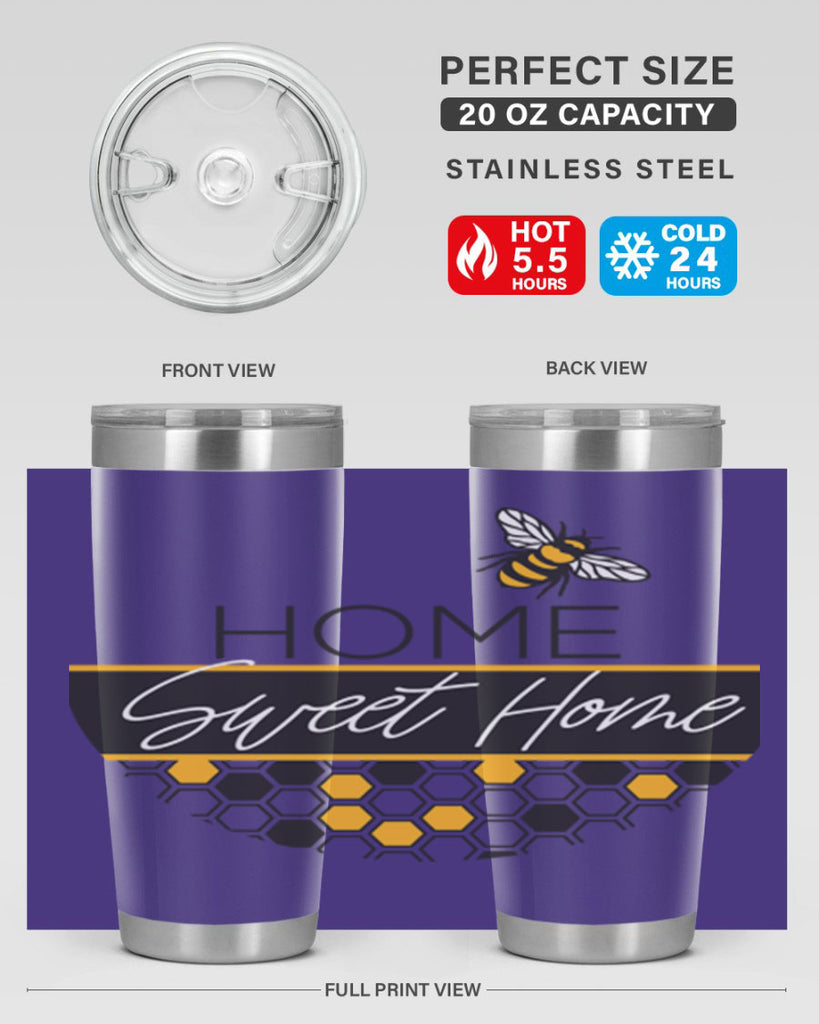 Home Sweet Home Bee and hive pattern243#- spring- Tumbler