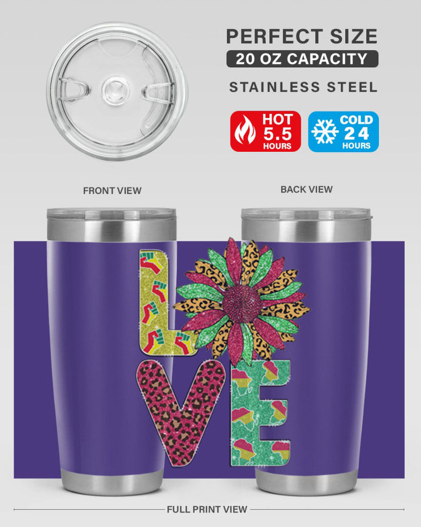 Love Juneteenth Day Fist Sunflower Png 7#- Juneteenth- tumbler