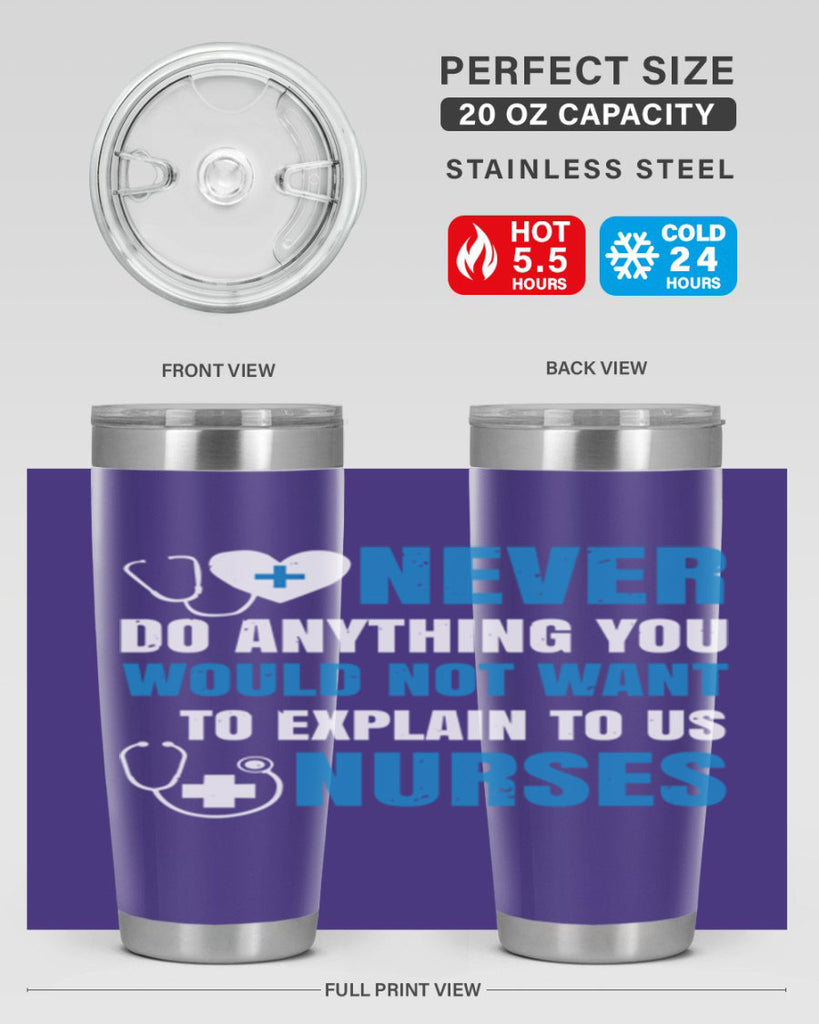 Never do anything you would not want to explain to us nurses Style 297#- nurse- tumbler