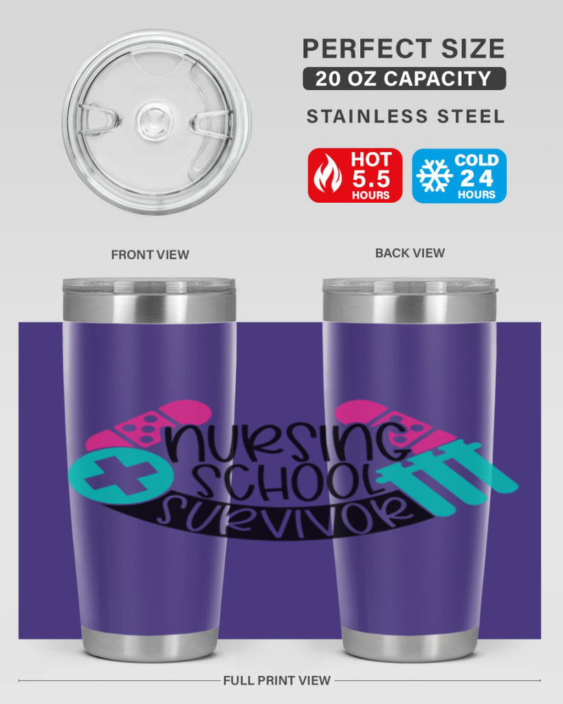 Nursing School Survivor Style Style 64#- nurse- tumbler